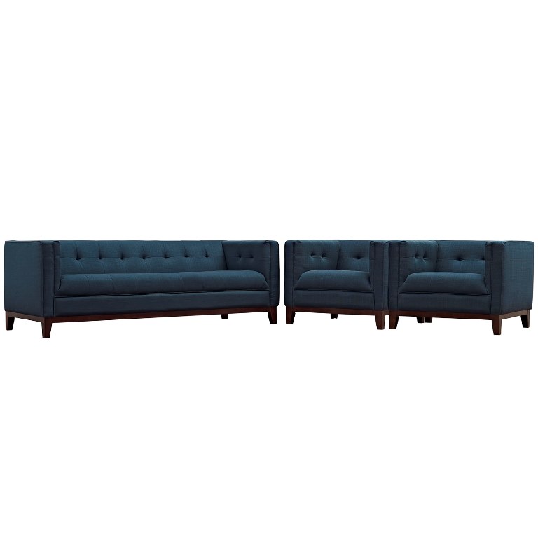Modway Eei-2454-azu-set Serve Living Room Sofa Set, Azure - Set Of 3