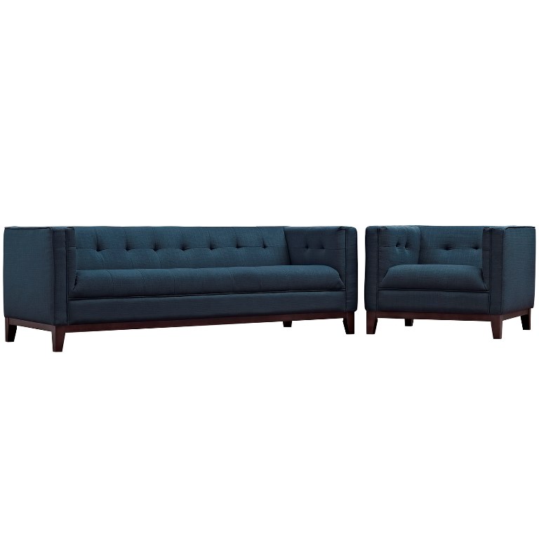 Modway Eei-2464-azu-set Serve Living Room Sofa Set, Azure - Set Of 2