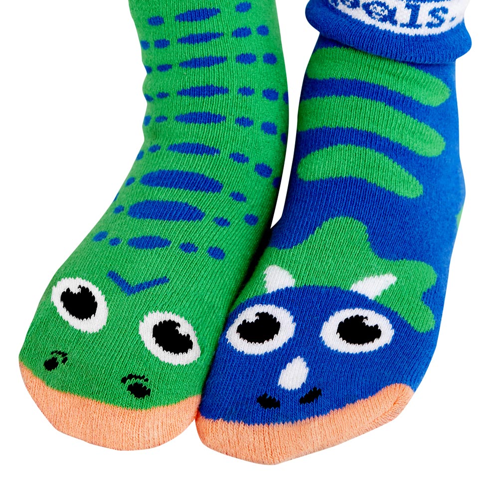 Pals Socks Ps-4 T-rex & Triceratops - Fun Toddlers Socks, 1-3 Years