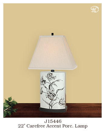 Jb Hirsch Home Decor Jb15446lg12 22 In. Carefree Accent Porcelain Table Lamp