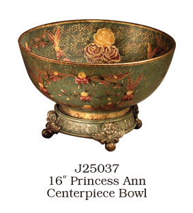 Jb Hirsch Home Decor J25037 16 In. Princess Ann Centerpiece Hand Painted Porcelain Bowl