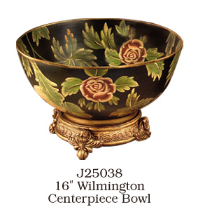 Jb Hirsch Home Decor J25038 16 In. Wilmington Centerpiece Hand Painted Porcelain Bowl