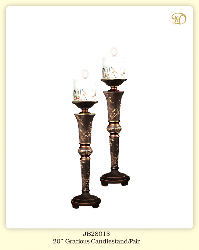 Jb Hirsch Home Decor J28013 19 In. Gracious Candle Stands & Pair