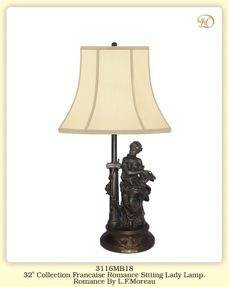 Jb Hirsch Home Decor 3116mb18 32 In. Collection Francaise Romance Sitting Lady Table Lamp
