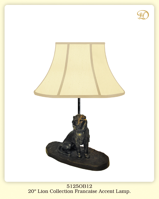 Jb Hirsch Home Decor 5125ob12 20 In. Lion Collection Francaise Accent Table Lamp