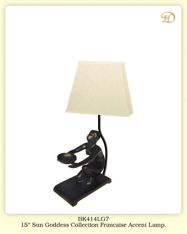 Jb Hirsch Home Decor Bk414lg7 15 In. Sun Godderss Collection Francais Accent Table Lamp