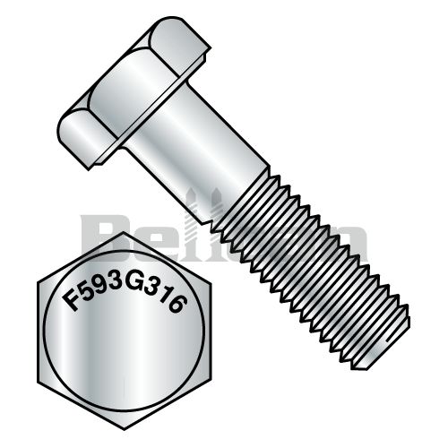 0.25-20 X 2.5 Hex Cap Screw - 316 Stainless Steel - Box Of 100