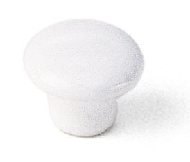 02842 1 In. Ceramic Knob - White