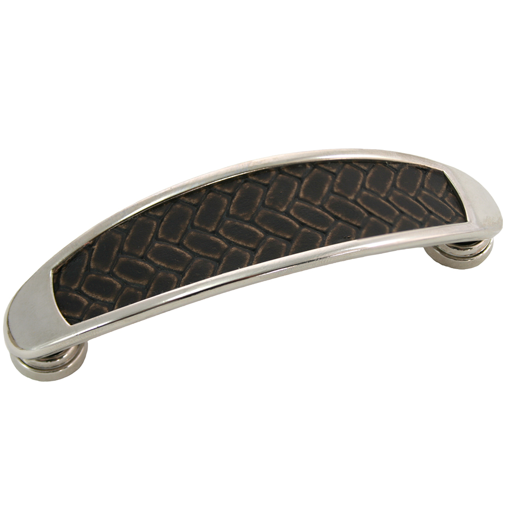 3.5 In. Arch Pull - Polished Nickel & Brown