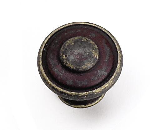 1.13 In. Button Top Knob - Weathered Antique Bronze