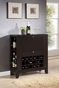 Rt209-occ New Modesto Brown Modern Dry Bar & Wine Cabinet - 37.3 X 32.2 X 13.5 In.