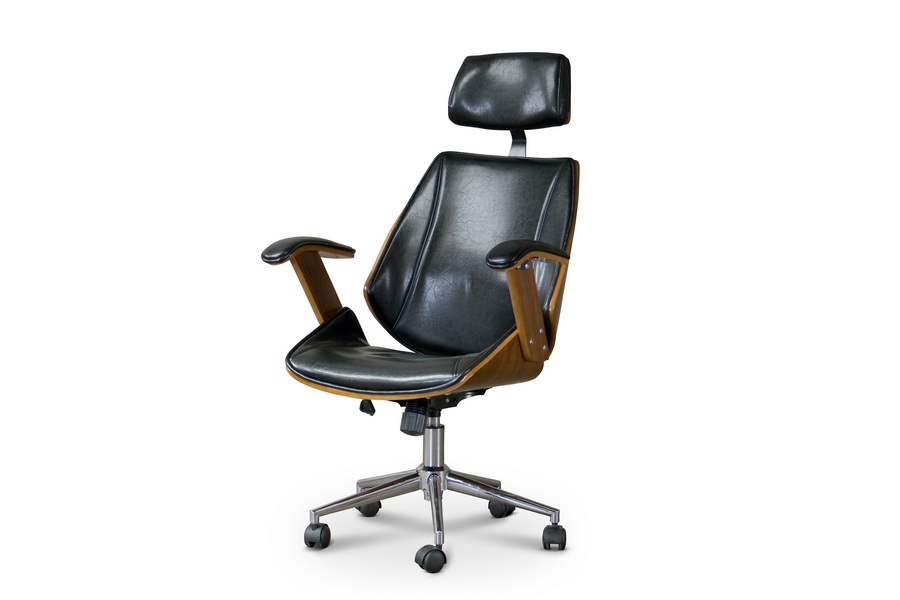 Sdm-2378-1 Walnut-black-oc Hamilton Office Chair - 44.25 X 26 X 22 In.