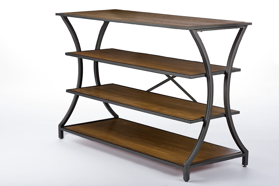 Ylx-0004-at Lancashire Brown Wood & Metal Console Table - 32 X 48.13 X 19 In.