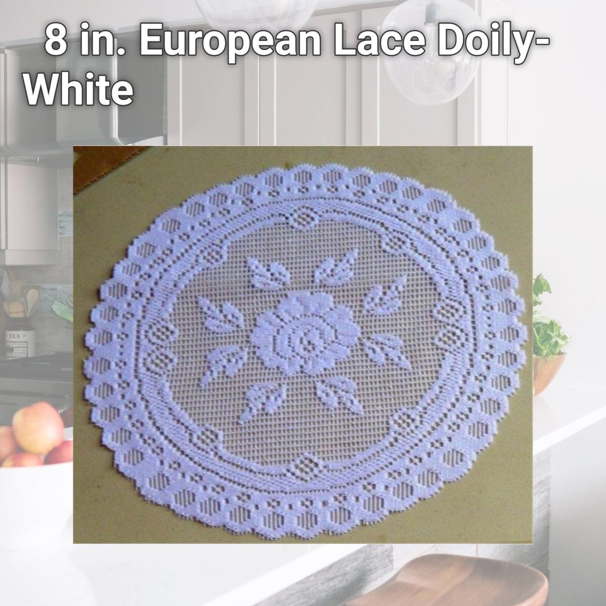 Picture of Tapestry Trading 652W8 8 in. European Lace Doily- White