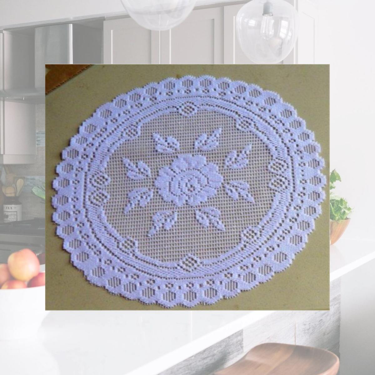 Picture of Tapestry Trading 652W8 8 in. European Lace Doily- White