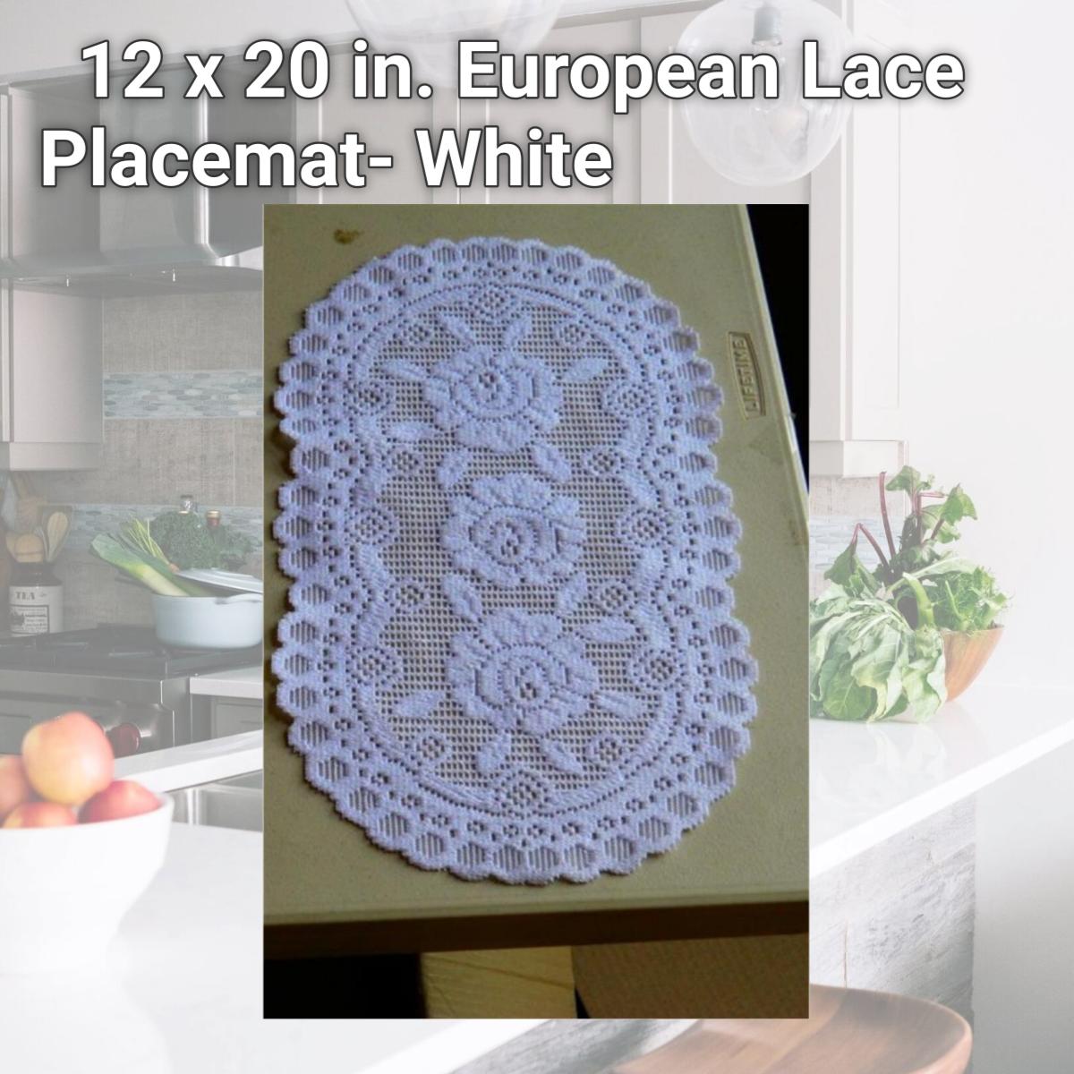 Picture of Tapestry Trading 6520W1220 12 x 20 in. European Lace Placemat- White