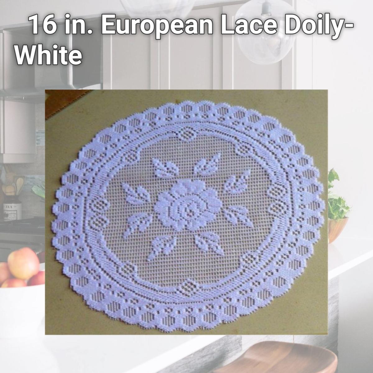 Picture of Tapestry Trading 6520W16 16 in. European Lace Doily- White