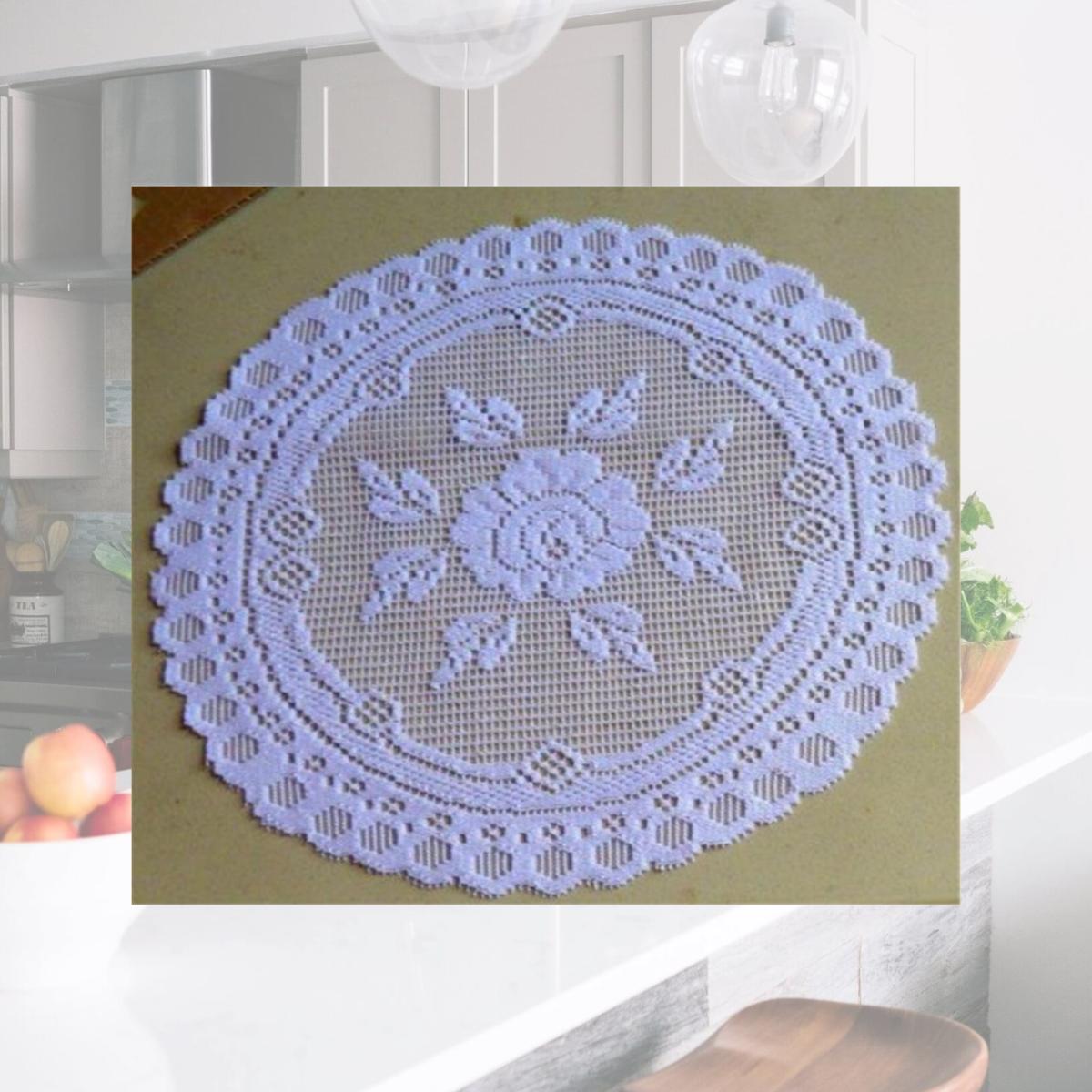Picture of Tapestry Trading 6520W16 16 in. European Lace Doily- White