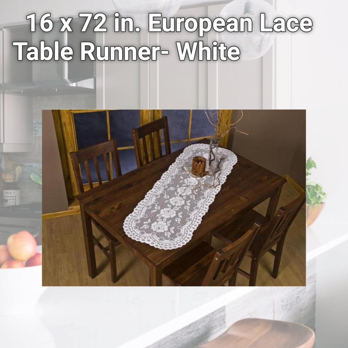 Picture of Tapestry Trading 6520W1672 16 x 72 in. European Lace Table Runner- White