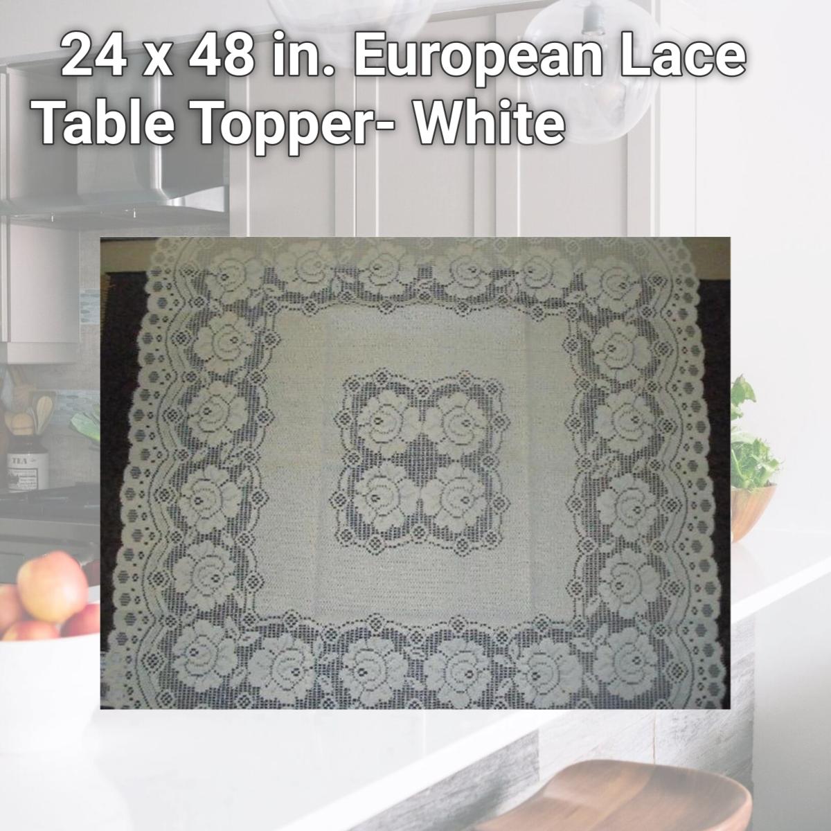 Picture of Tapestry Trading 652W2448 24 x 48 in. European Lace Table Topper- White