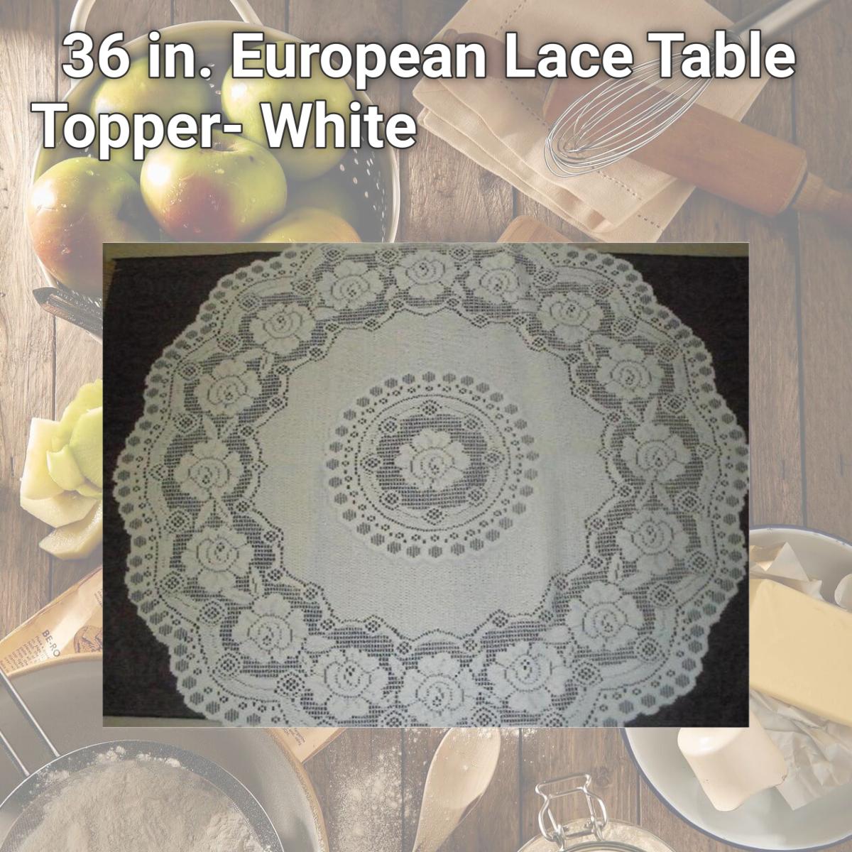 Picture of Tapestry Trading 652W36 36 in. European Lace Table Topper- White