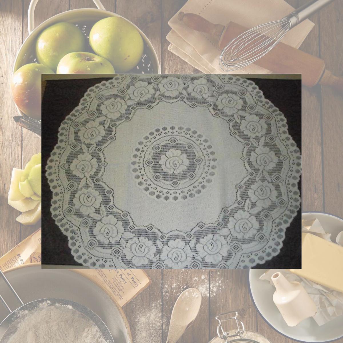 Picture of Tapestry Trading 652W36 36 in. European Lace Table Topper- White
