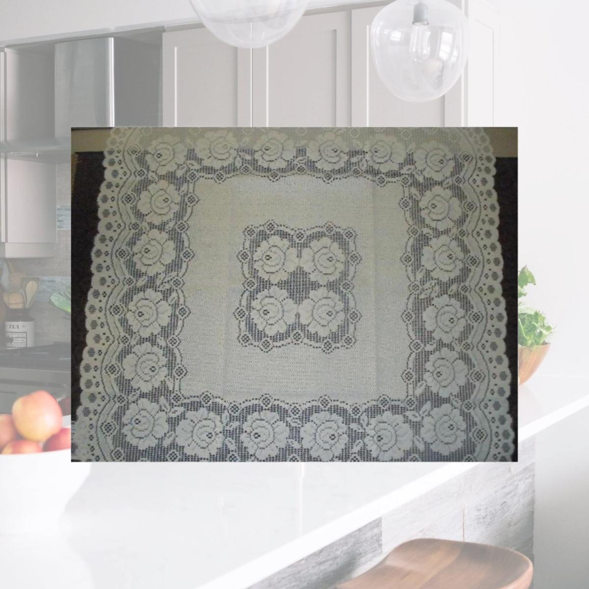 Picture of Tapestry Trading 6520W3636 36 x 36 in. European Lace Table Topper- White