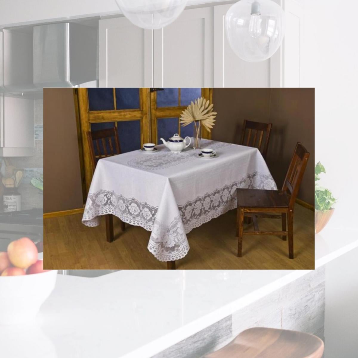 Picture of Tapestry Trading 652W6088 60 x 88 in. European Lace Table Cloth- White