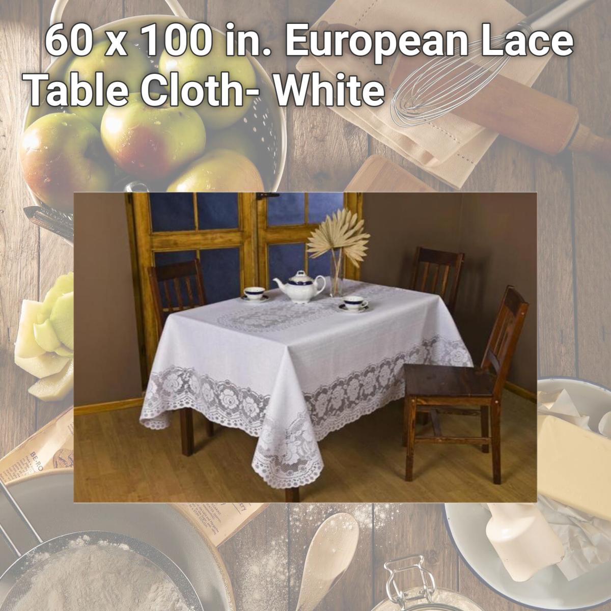 Picture of Tapestry Trading 652W68100 60 x 100 in. European Lace Table Cloth- White