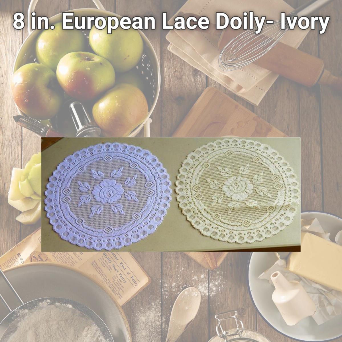 Picture of Tapestry Trading 652I8 8 in. European Lace Doily- Ivory