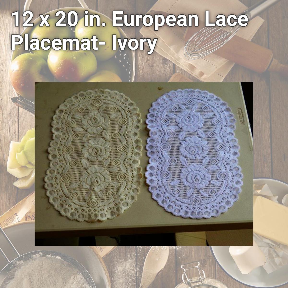 Picture of Tapestry Trading 652I1420 12 x 20 in. European Lace Placemat- Ivory