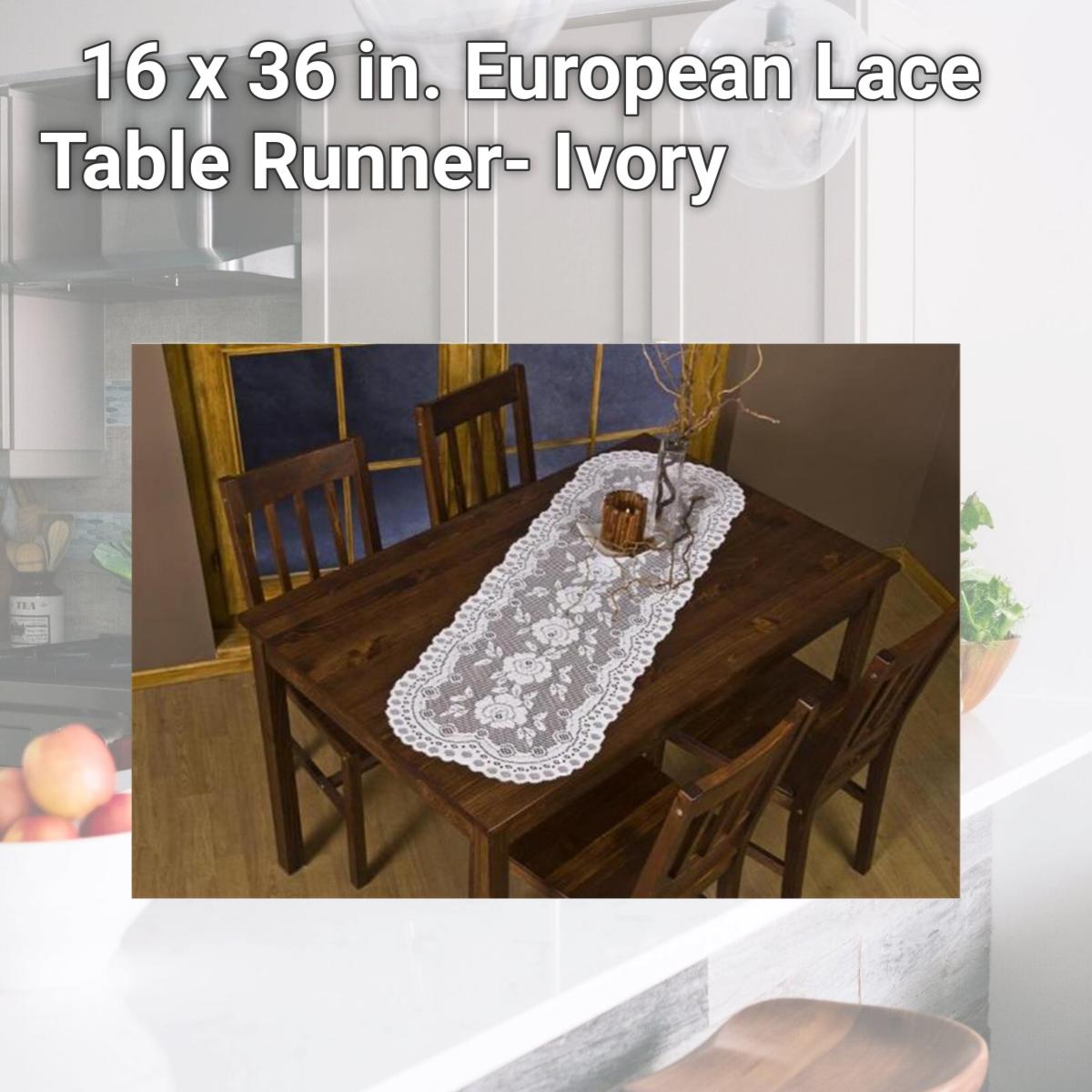 Picture of Tapestry Trading 652I1636 16 x 36 in. European Lace Table Runner- Ivory