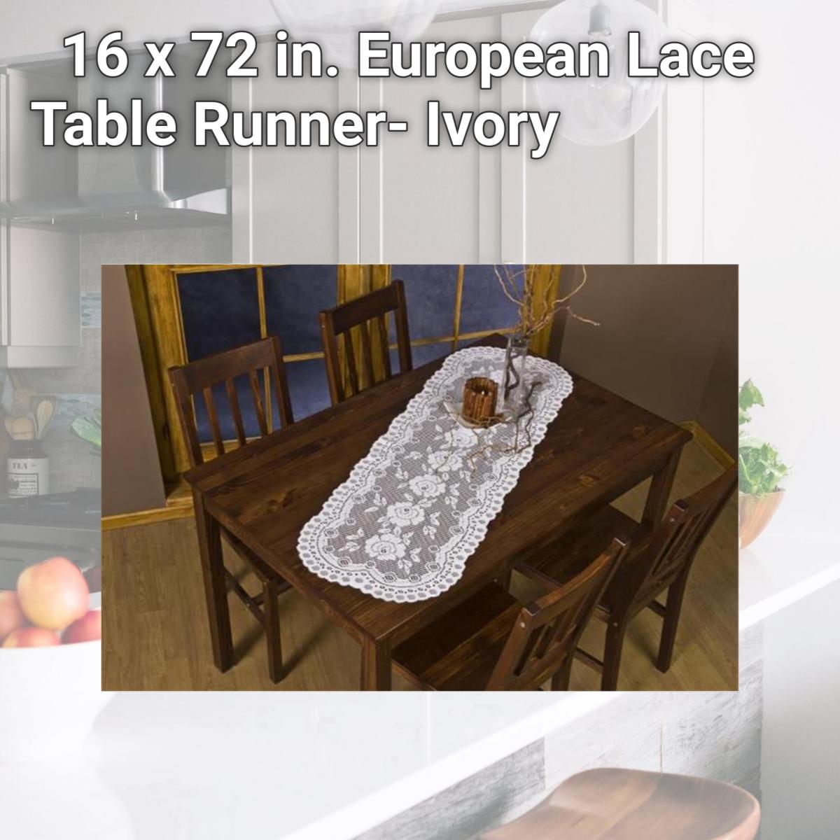 Picture of Tapestry Trading 652I1672 16 x 72 in. European Lace Table Runner- Ivory