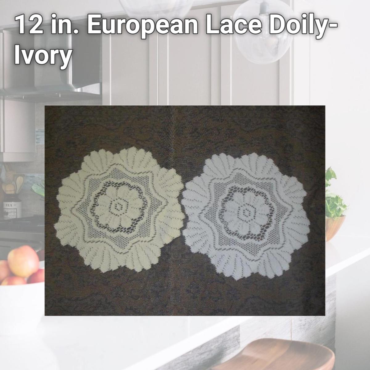 Picture of Tapestry Trading 558I12 12 in. European Lace Doily- Ivory