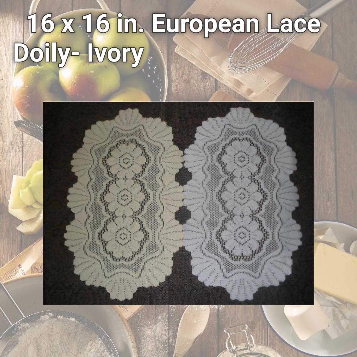 Picture of Tapestry Trading 558I1616 16 x 16 in. European Lace Doily- Ivory