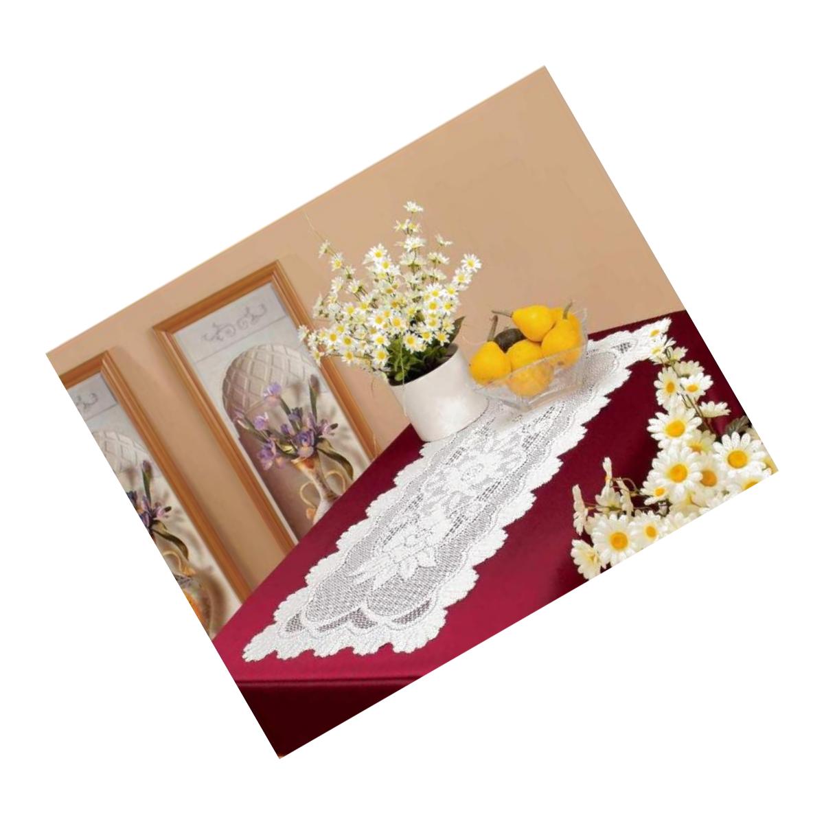 Picture of Tapestry Trading 558I1635 16 x 36 in. European Lace Table Runner- Ivory