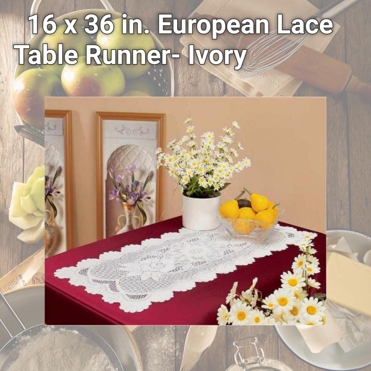 Picture of Tapestry Trading 558I1635 16 x 36 in. European Lace Table Runner- Ivory