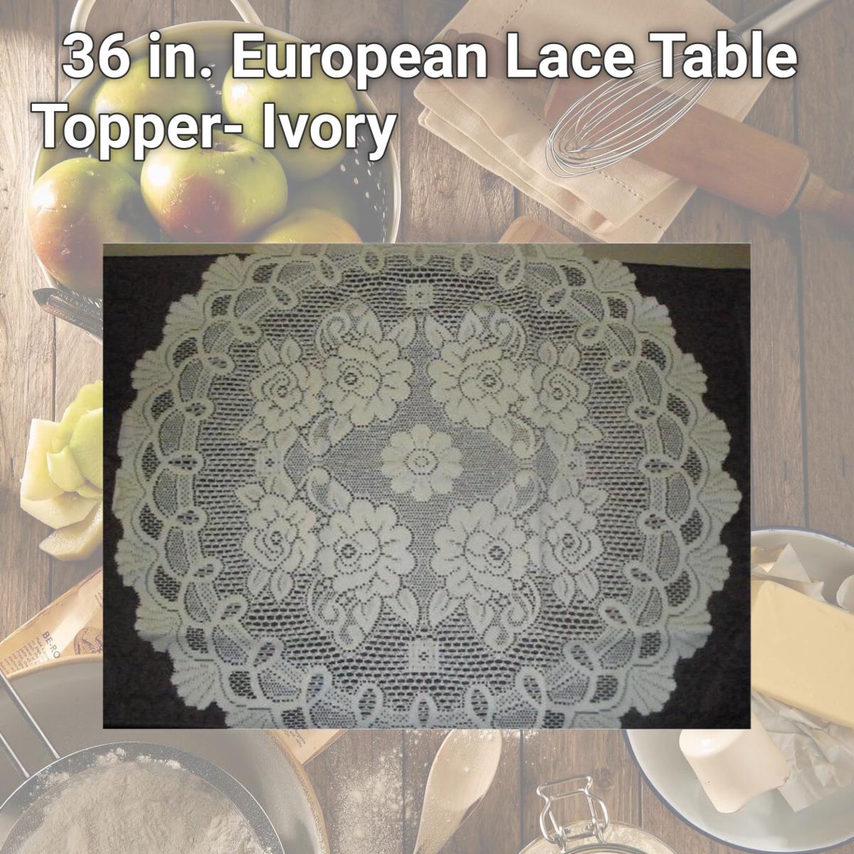 Picture of Tapestry Trading 558I35 36 in. European Lace Table Topper- Ivory