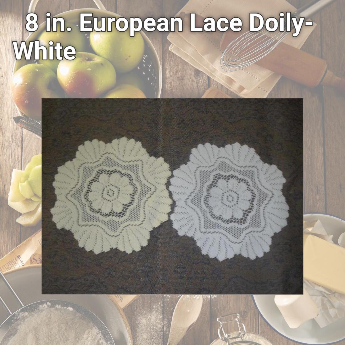 Picture of Tapestry Trading 558W8 8 in. European Lace Doily- White
