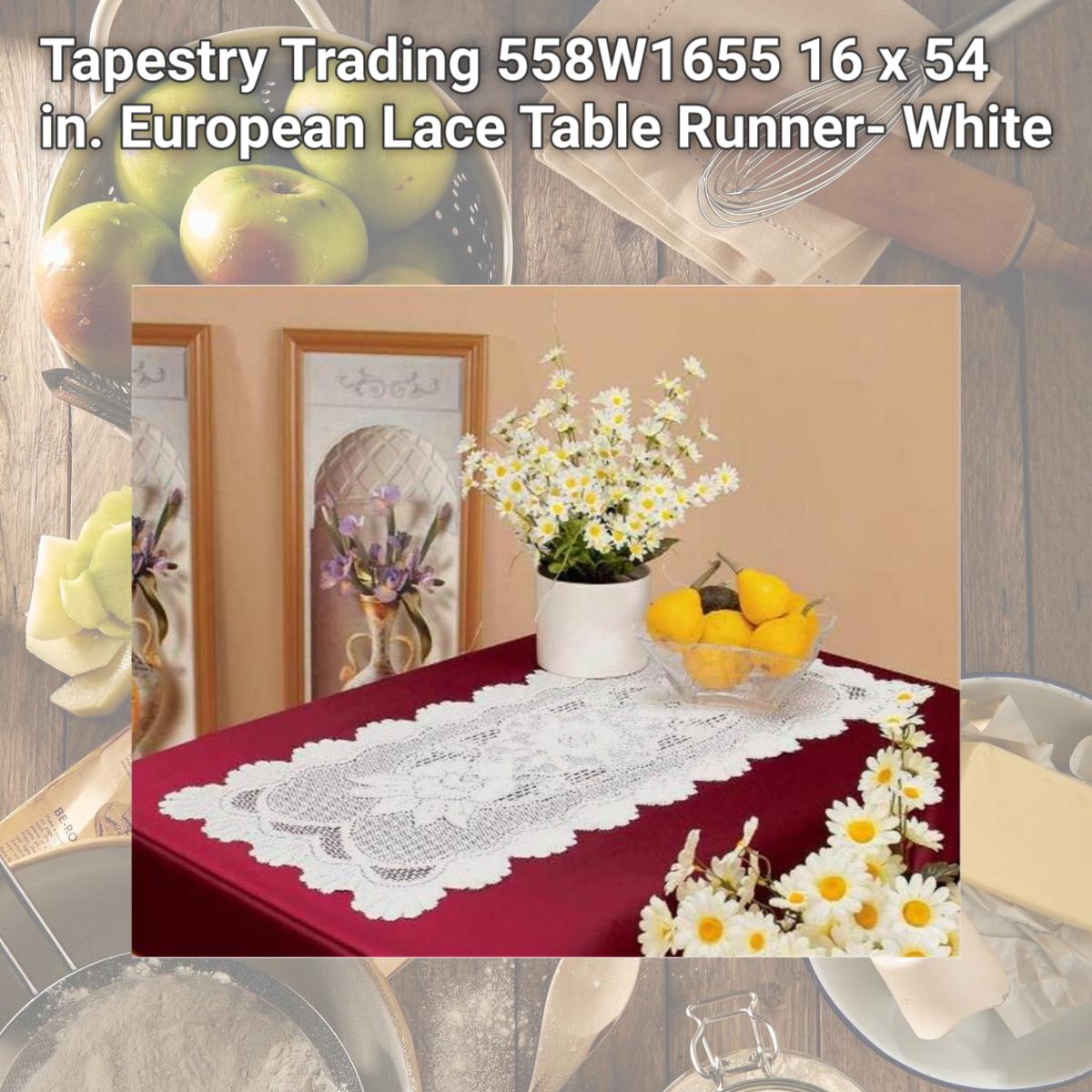 Picture of Tapestry Trading 558W1655 16 x 54 in. European Lace Table Runner- White