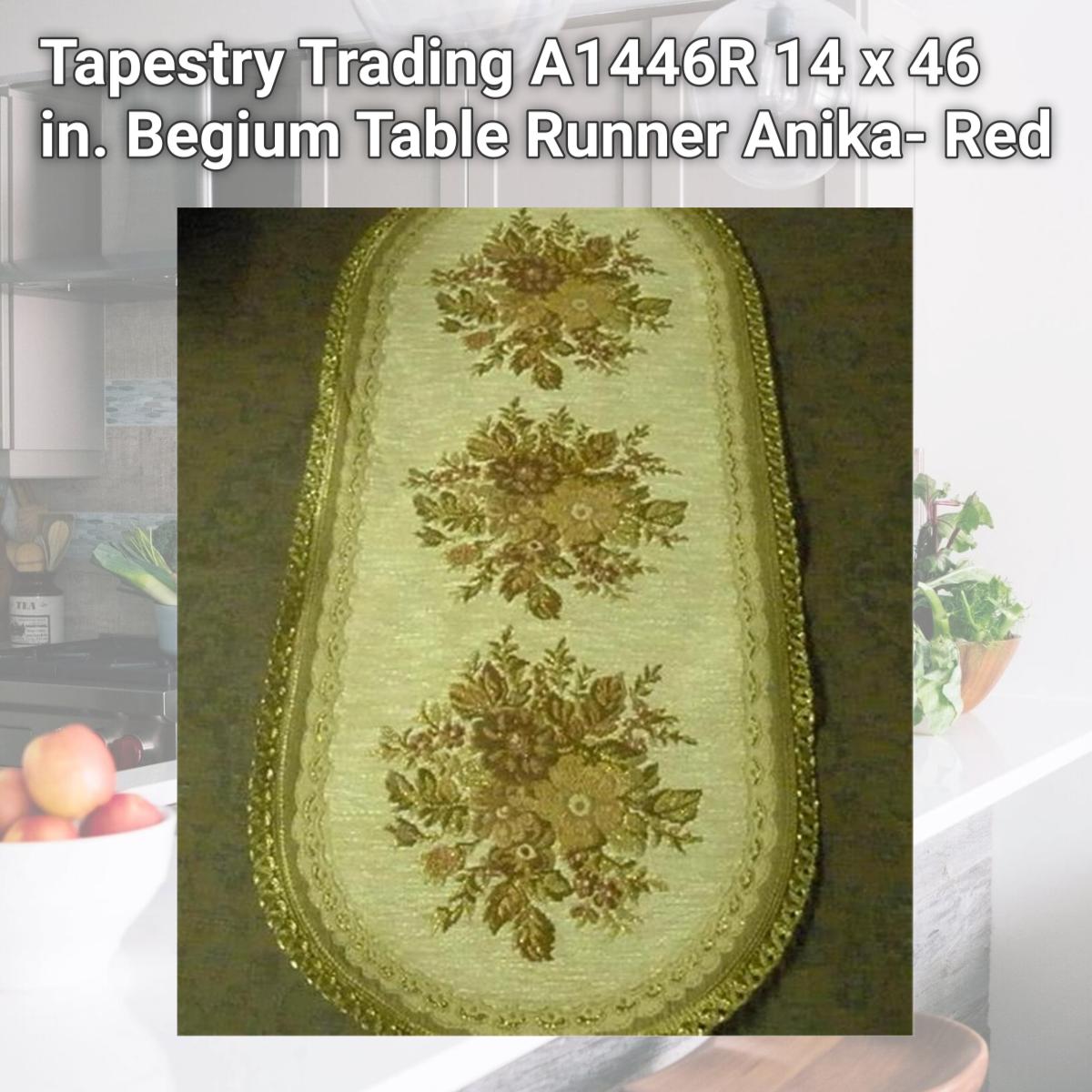 Picture of Tapestry Trading A1446R 14 x 46 in. Begium Table Runner Anika- Red
