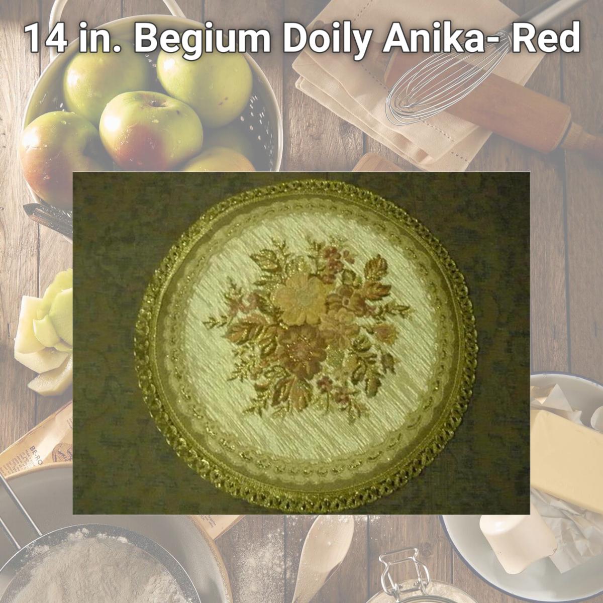 Picture of Tapestry Trading A14R 14 in. Begium Doily Anika- Red