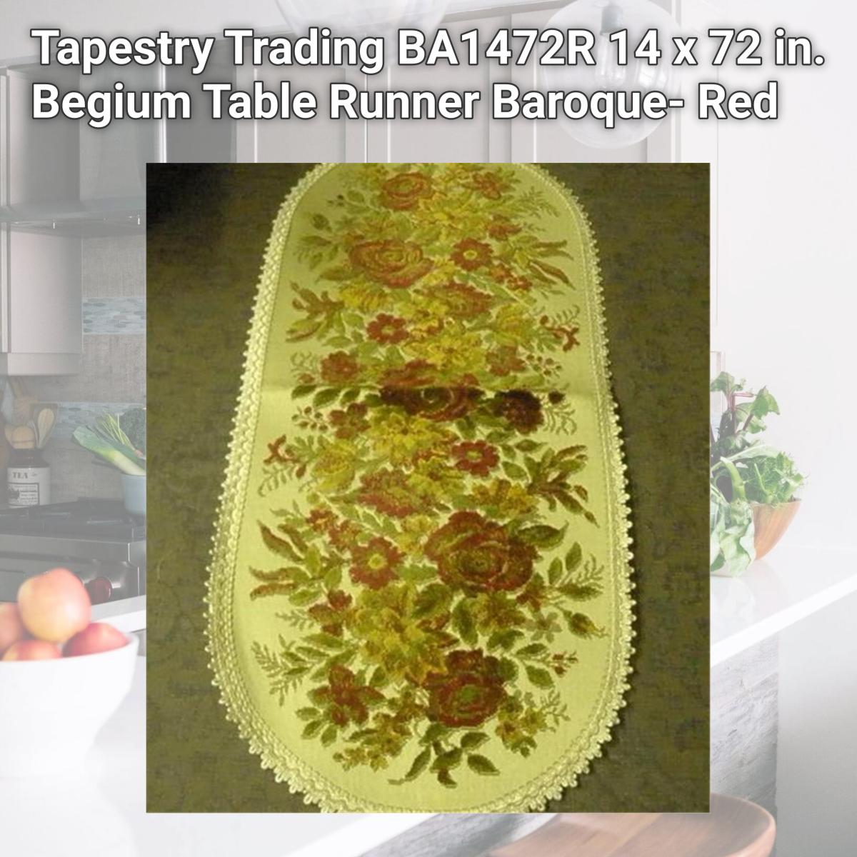 Picture of Tapestry Trading BA1472R 14 x 72 in. Begium Table Runner Baroque- Red