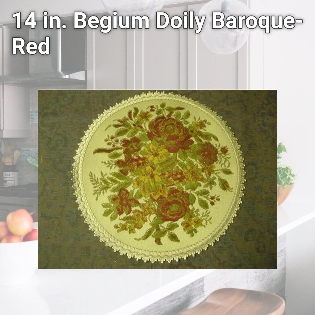 Picture of Tapestry Trading BA14R 14 in. Begium Doily Baroque- Red