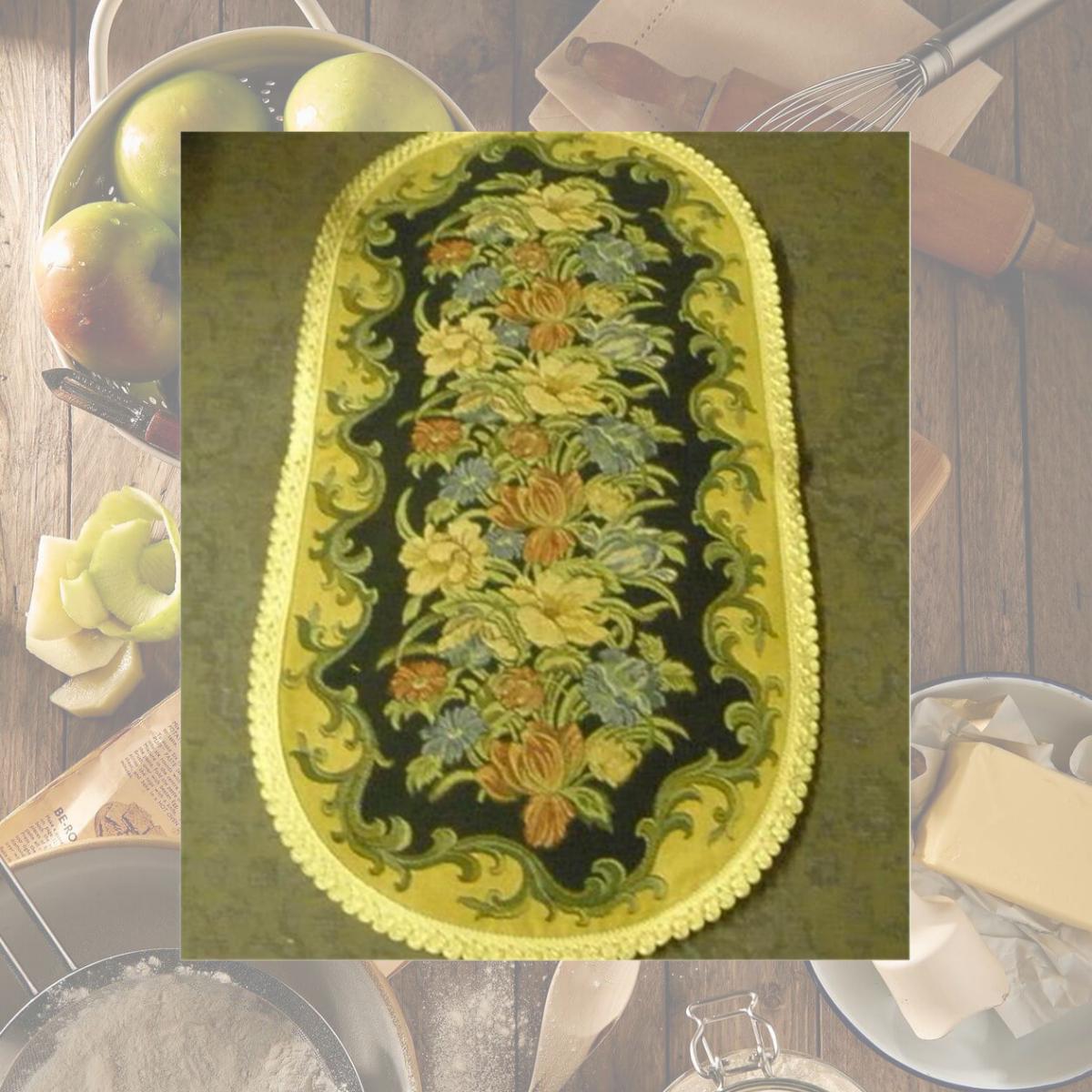 Picture of Tapestry Trading DH1446 14 x 46 in. Begium Table Runner Dhalia- Navy Blue