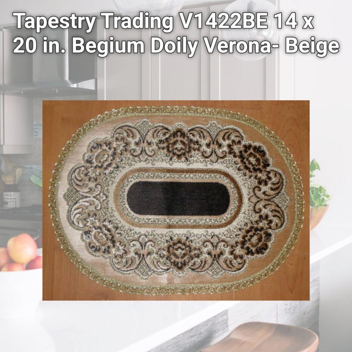 Picture of Tapestry Trading V1422BE 14 x 20 in. Begium Doily Verona- Beige
