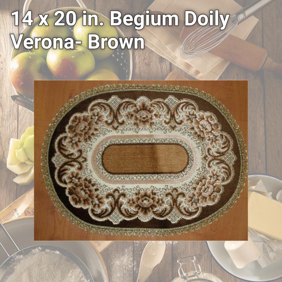 Picture of Tapestry Trading V1422BR 14 x 20 in. Begium Doily Verona- Brown
