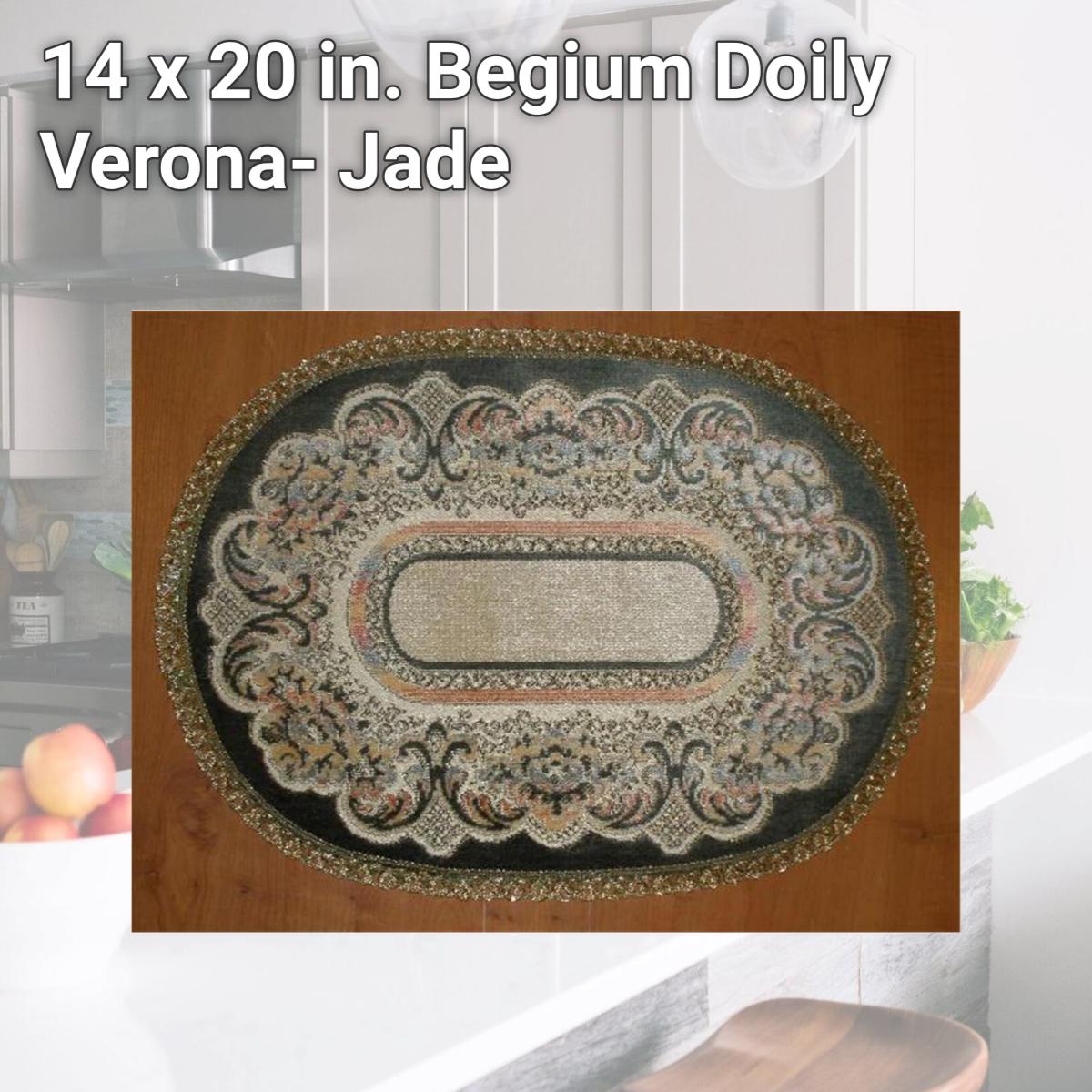 Picture of Tapestry Trading V1422J 14 x 20 in. Begium Doily Verona- Jade