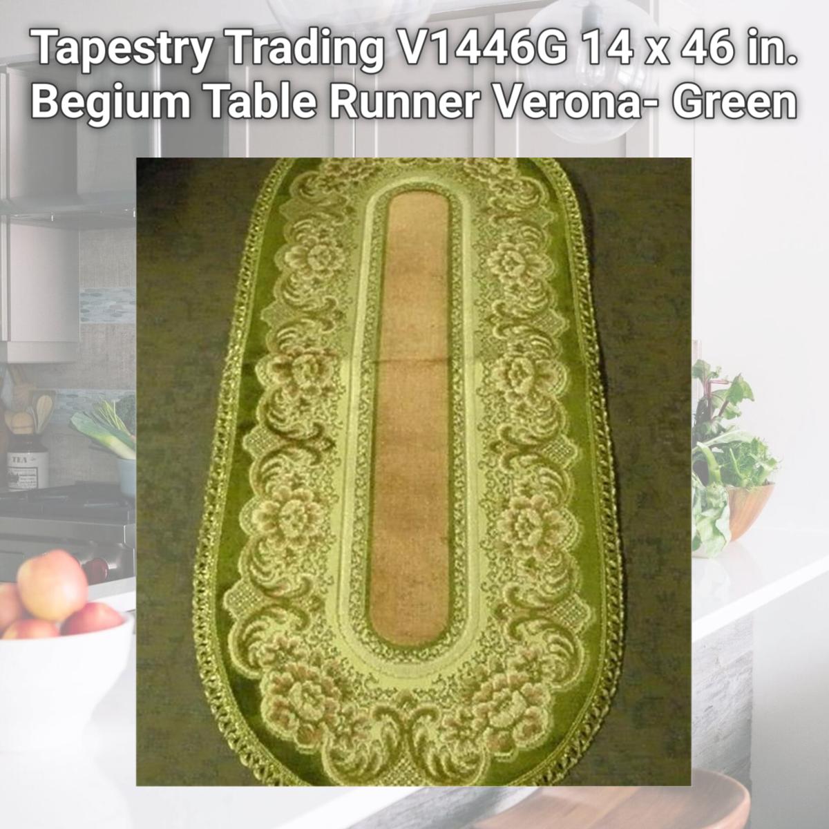 Picture of Tapestry Trading V1446G 14 x 46 in. Begium Table Runner Verona- Green