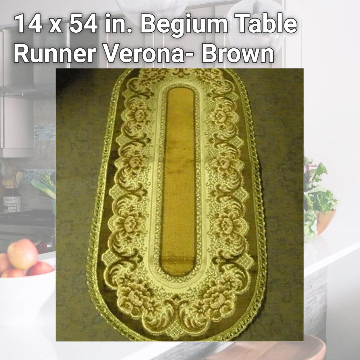 Picture of Tapestry Trading V1454BR 14 x 54 in. Begium Table Runner Verona- Brown